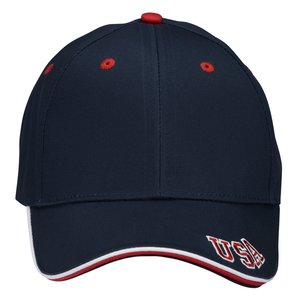 Additional Image 1 - a black hat with red trim