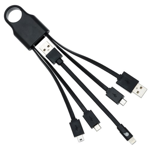 Additional Image 3 - a black usb cable with several different types of cables