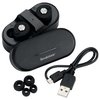 Additional Image 3 - a black wireless earbuds with a cable