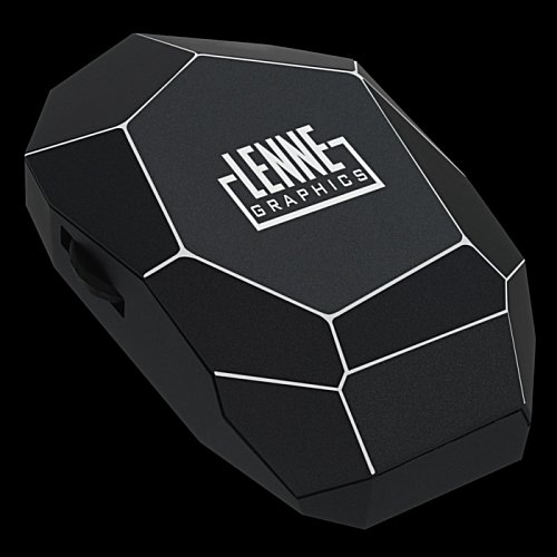 Additional Image 4 - a black computer mouse with white lines