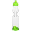 a white and green water bottle