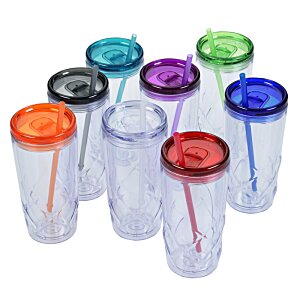 Additional Image 3 - a group of plastic cups with straws