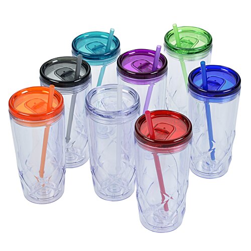 Additional Image 3 - a group of plastic cups with straws