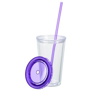 Additional Image 2 - a plastic cup with a purple straw