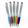 View Image 4 of 5 of Sanibel Light-Up Logo Stylus Twist Pen - Silver
