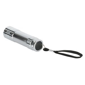 Additional Image 2 - a silver flashlight with a black strap