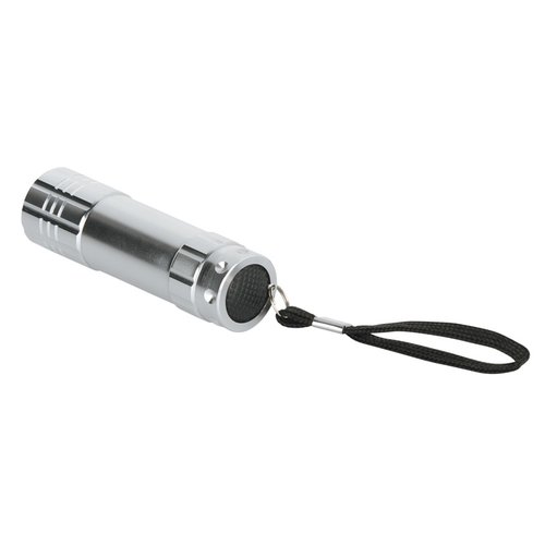Additional Image 2 - a silver flashlight with a black strap