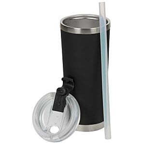 Additional Image 3 - a black and silver cup with a straw