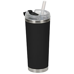 Additional Image 1 - a black tumbler with a straw