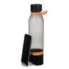 a white bottle with black lid