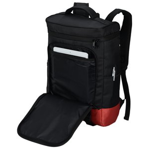 Additional Image 4 - a black backpack with a red strap
