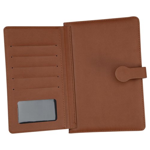 Additional Image 2 - a brown wallet with a metal tag