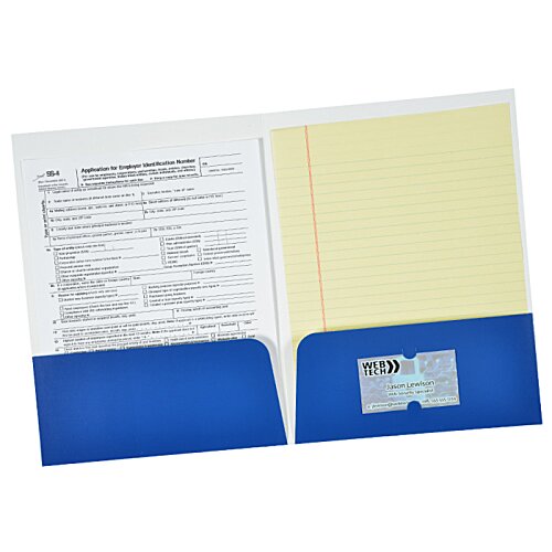Additional Image 2 - a yellow and blue folder with a blue cover