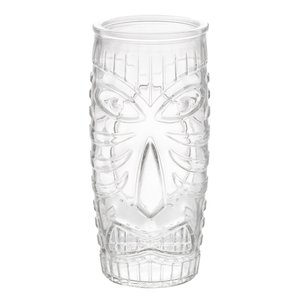 Additional Image 1 - a white glass with a face carved into it