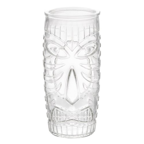 Additional Image 1 - a white glass with a face carved into it