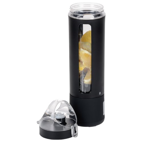 Additional Image 2 - a black cylindrical container with a clear lid