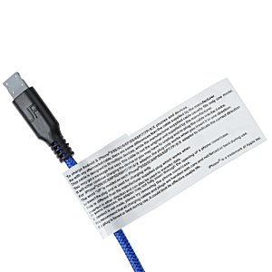 Additional Image 1 - a blue and black cable with a tag attached