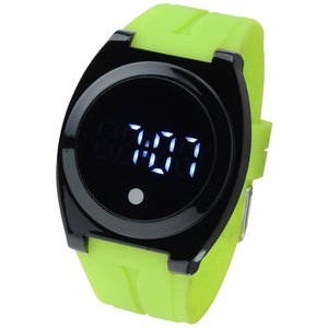 Additional Image 1 - a green watch with a black circle on it