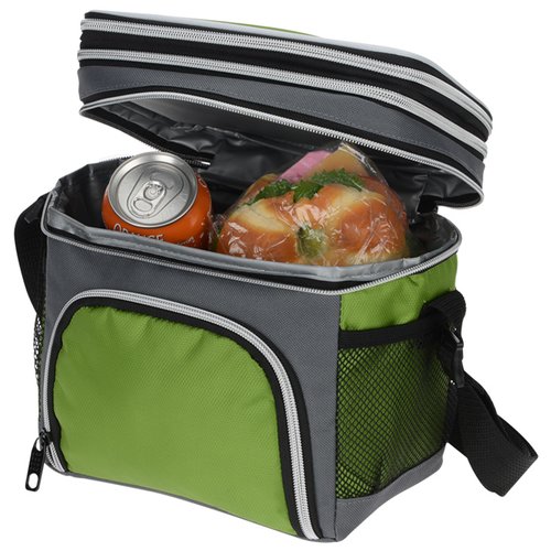 Additional Image 2 - a green and grey cooler bag