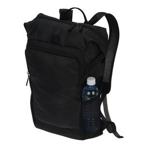Additional Image 1 - a black backpack with a water bottle