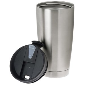 Additional Image 2 - a silver and black tumbler
