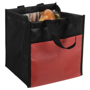 Additional Image 1 - a black and red bag with a handle