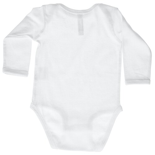 Additional Image 1 - a white baby bodysuit with long sleeves