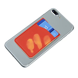 Additional Image 4 - a white cell phone with a red and blue label