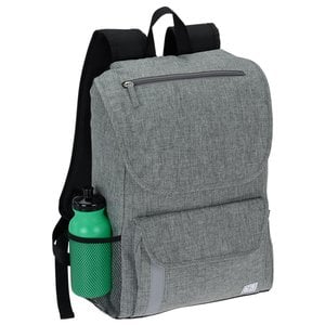 Additional Image 3 - a grey backpack with a green bottle