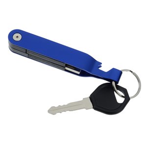 Additional Image 2 - a blue pocket knife with a key chain