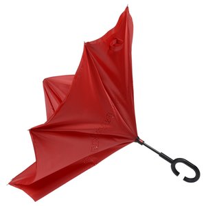 Additional Image 3 - a red umbrella with a black handle