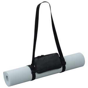 Additional Image 1 - a white yoga mat with black straps