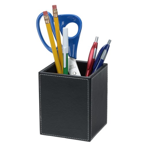 Additional Image 1 - a black container with a group of pens and scissors
