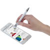 View Image 2 of 6 of Incline Soft Touch Stylus Metal Pen - White