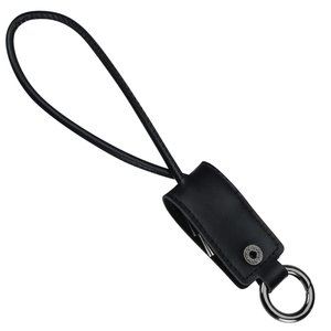 Additional Image 1 - a black keychain with a loop