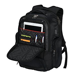 Additional Image 1 - a black backpack with a tablet in it
