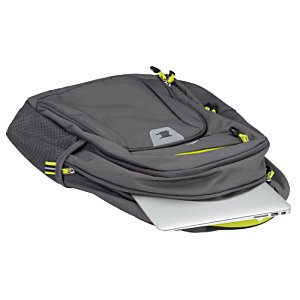 Additional Image 3 - a grey backpack with yellow accents
