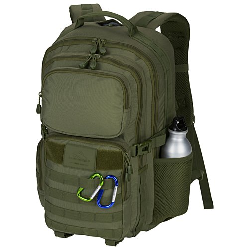 Additional Image 3 - a green backpack with a white object on it