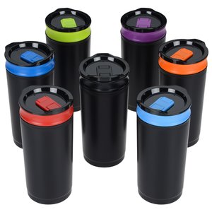 Additional Image 1 - a group of black containers with different colored lids