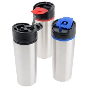 Additional Image 1 - a group of silver and black water bottles