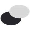 a black and white circle