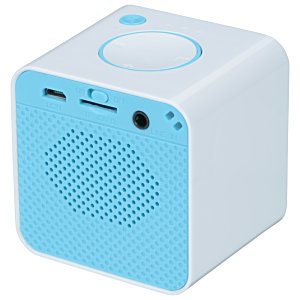 Additional Image 1 - a blue and white cube with a round speaker