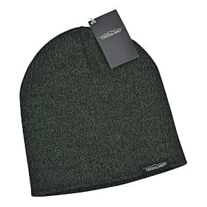 Additional Image 2 - a black beanie with a tag