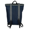 a blue backpack with straps