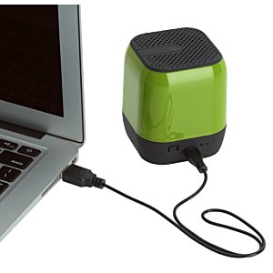 Additional Image 4 - a green cube with a black cord next to a laptop