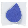 a blue teardrop on a white background