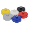 a group of colorful plastic caps