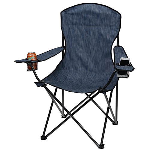 Additional Image 1 - a blue folding chair with a drink holder