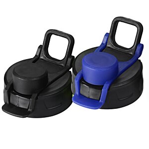 Additional Image 3 - a pair of black and blue plastic caps