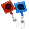 View Image 4 of 4 of Retracting Badge Holder - Square - Translucent - 24 hr